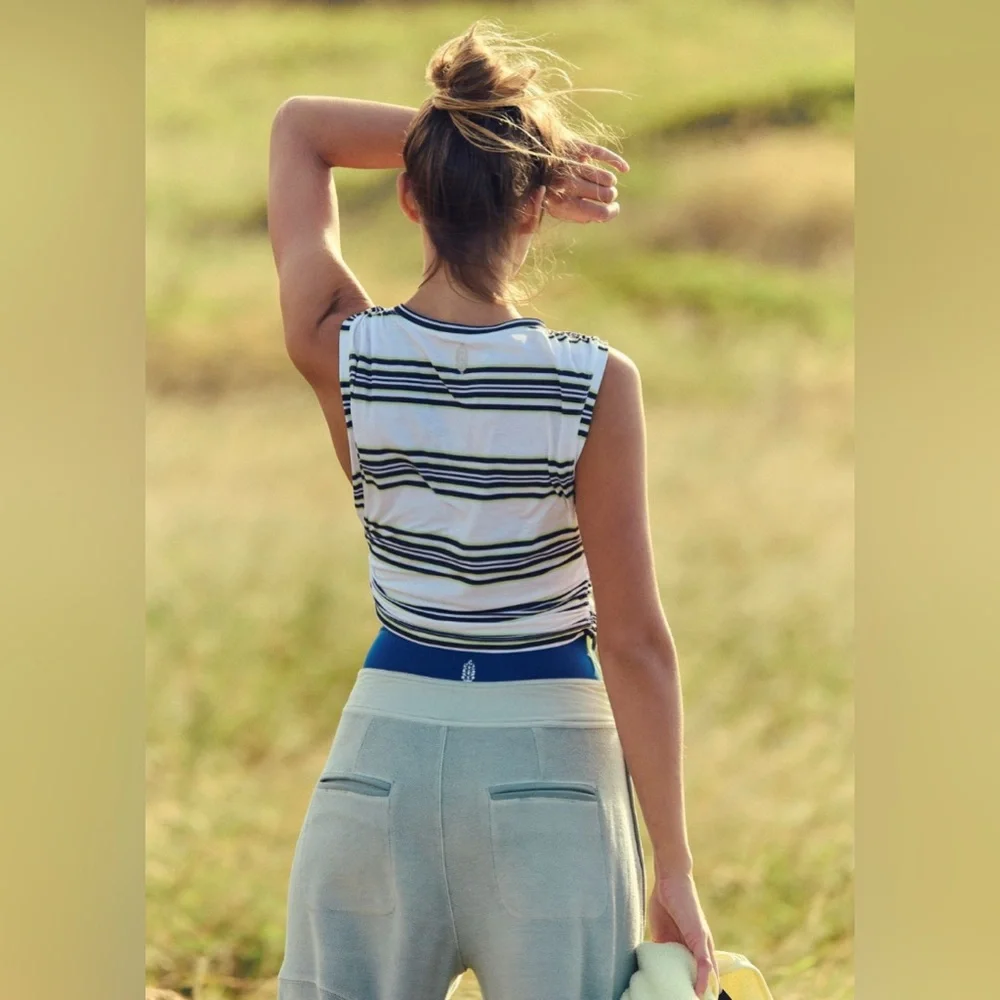 FP MOVEMENT by FREE PEOPLE Tempo Sport Mode Printed Muscle Tee TOP - Picture 3 of 6